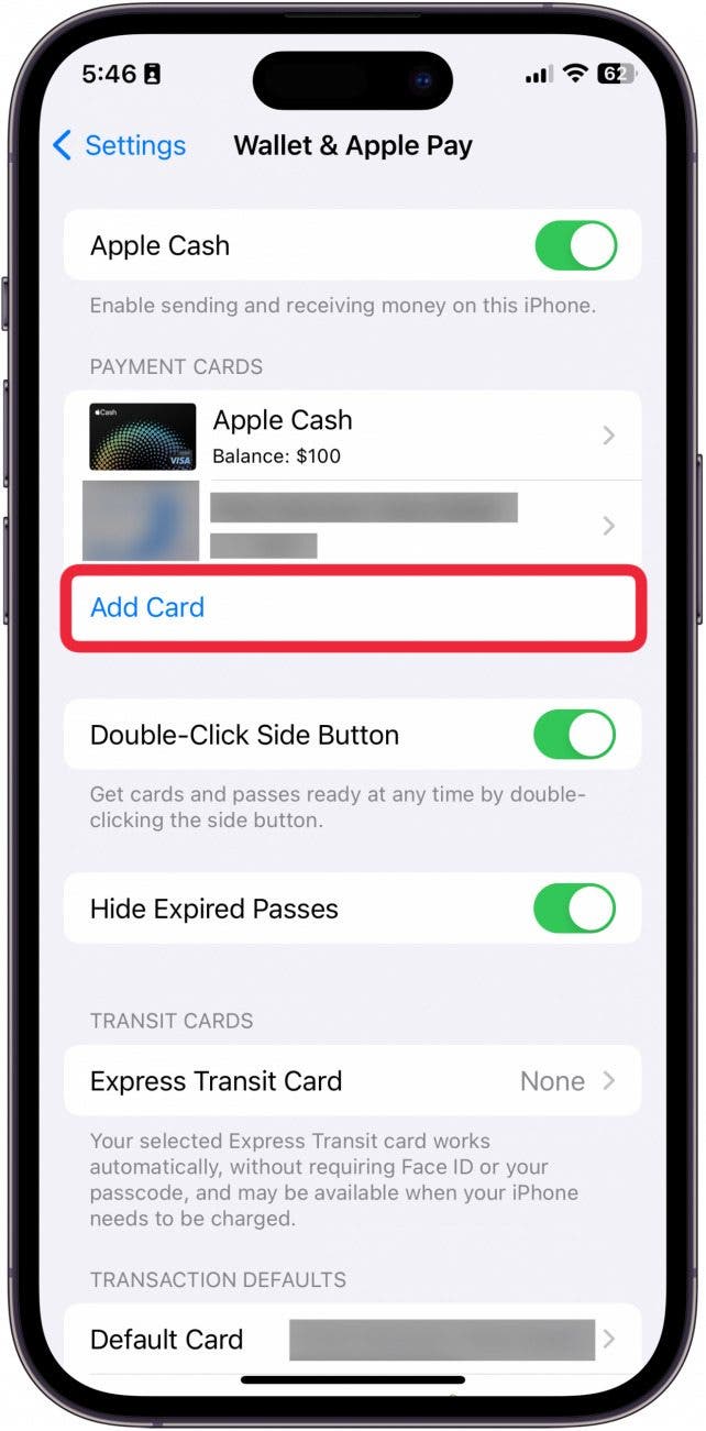 Change default card apple pay watch 2025