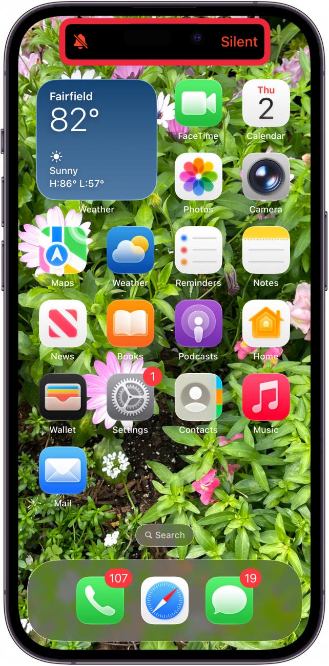 use action button to turn on silent mode