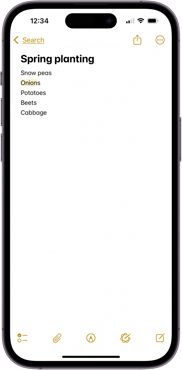 use iphone notes search to find note by keyword