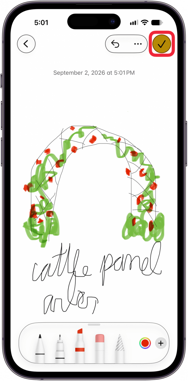 use markup in notes app