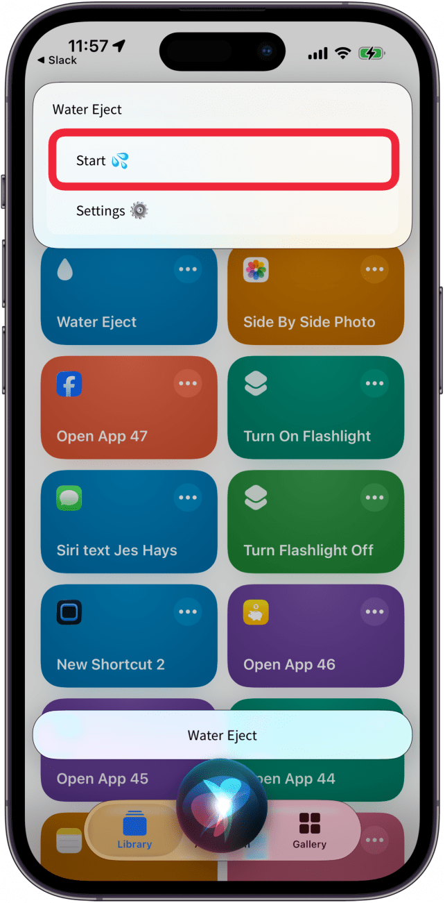 use siri to start water eject shortcut use siri to start water eject shortcut