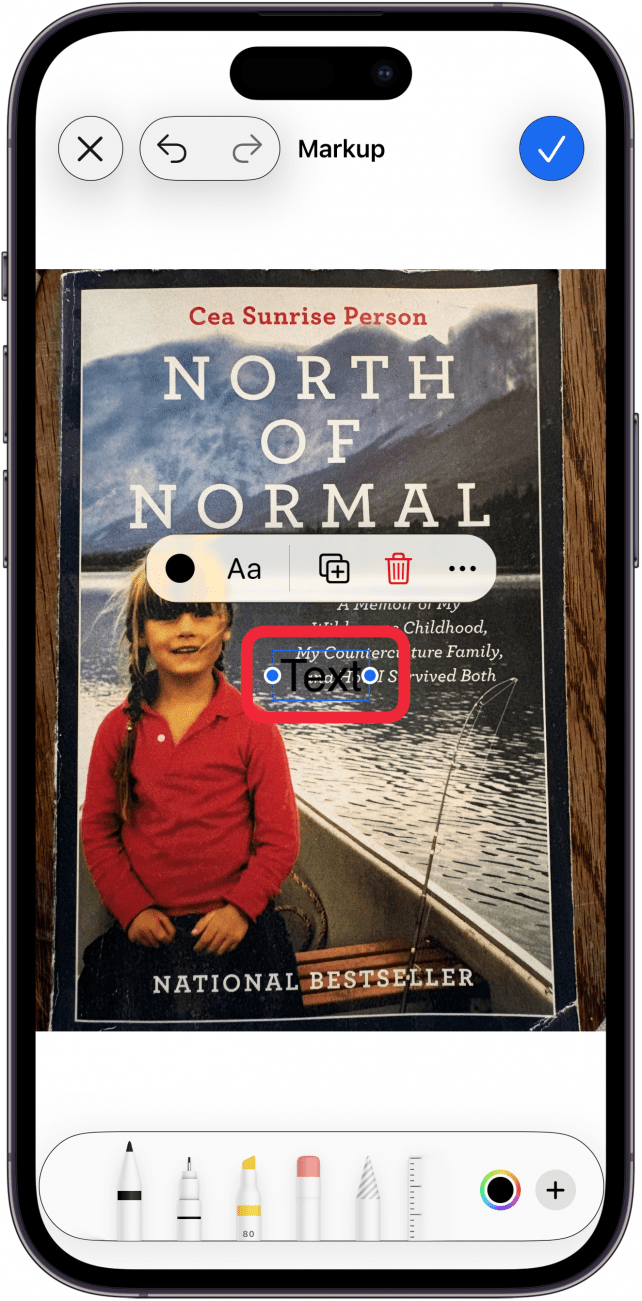 use the blue dots to expand the text box