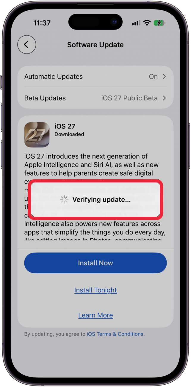 verifying update verifying update