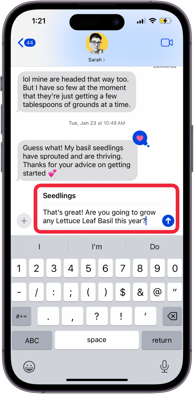 what does show subject field mean on iphone and ipad