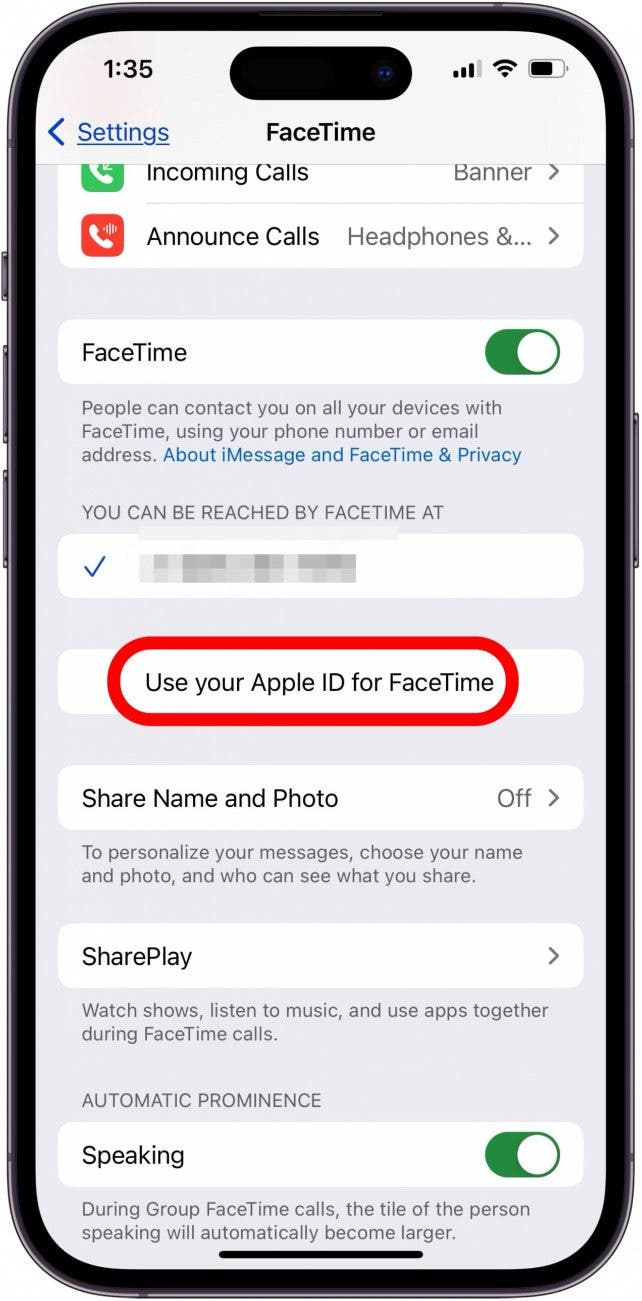 why does my ft keep hanging up tap use your apple id for facetime