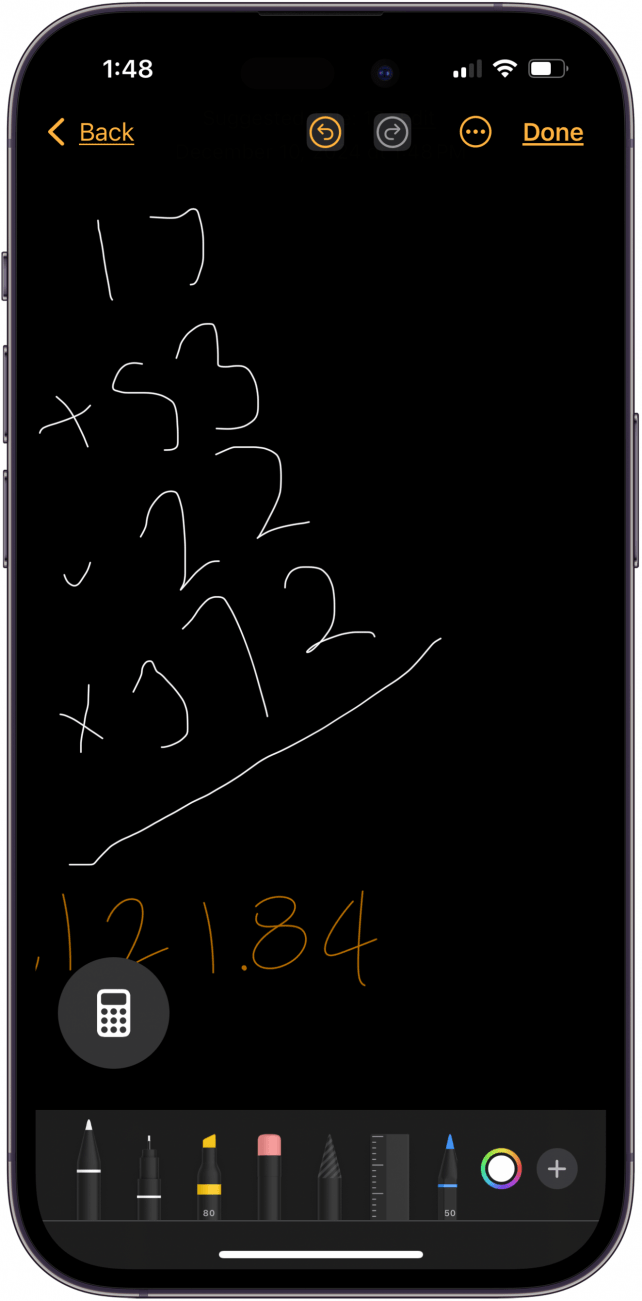 write expression vertically in math notes