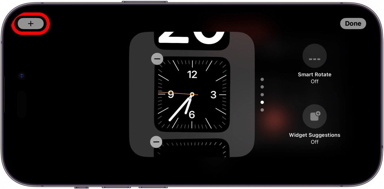 ios 17 sideways clock