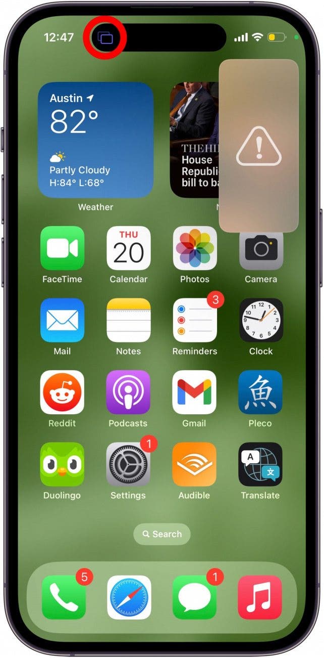 iPhone 14 Pro FaceTime screenshare icon