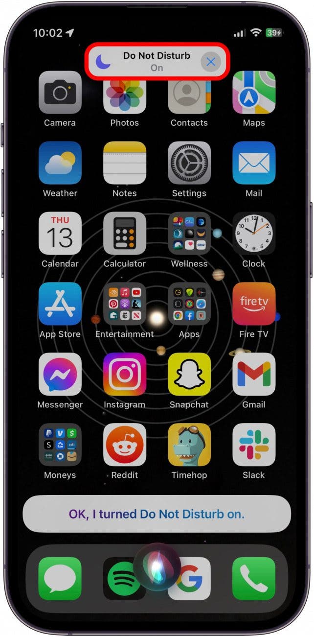 The last command I want to show you is how to switch to Do Not Disturb focus. Simply say, "Activate Do Not Disturb." You will now be in Do Not Disturb mode.