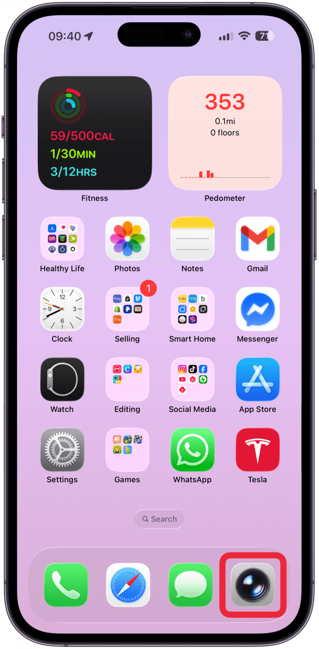 Open the Camera app.