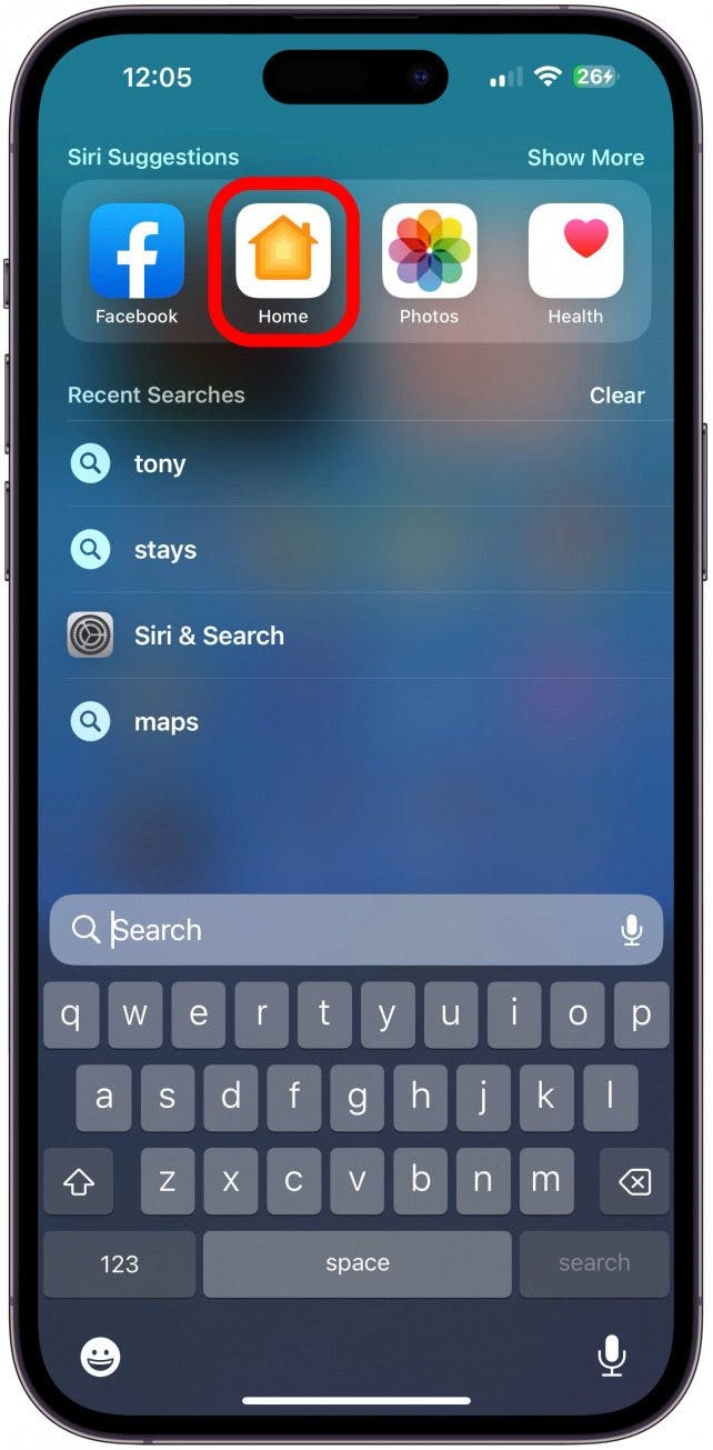Open the Home app.