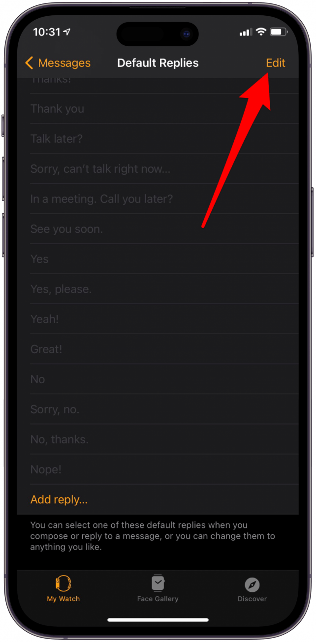 Smart replies apple 2025 watch