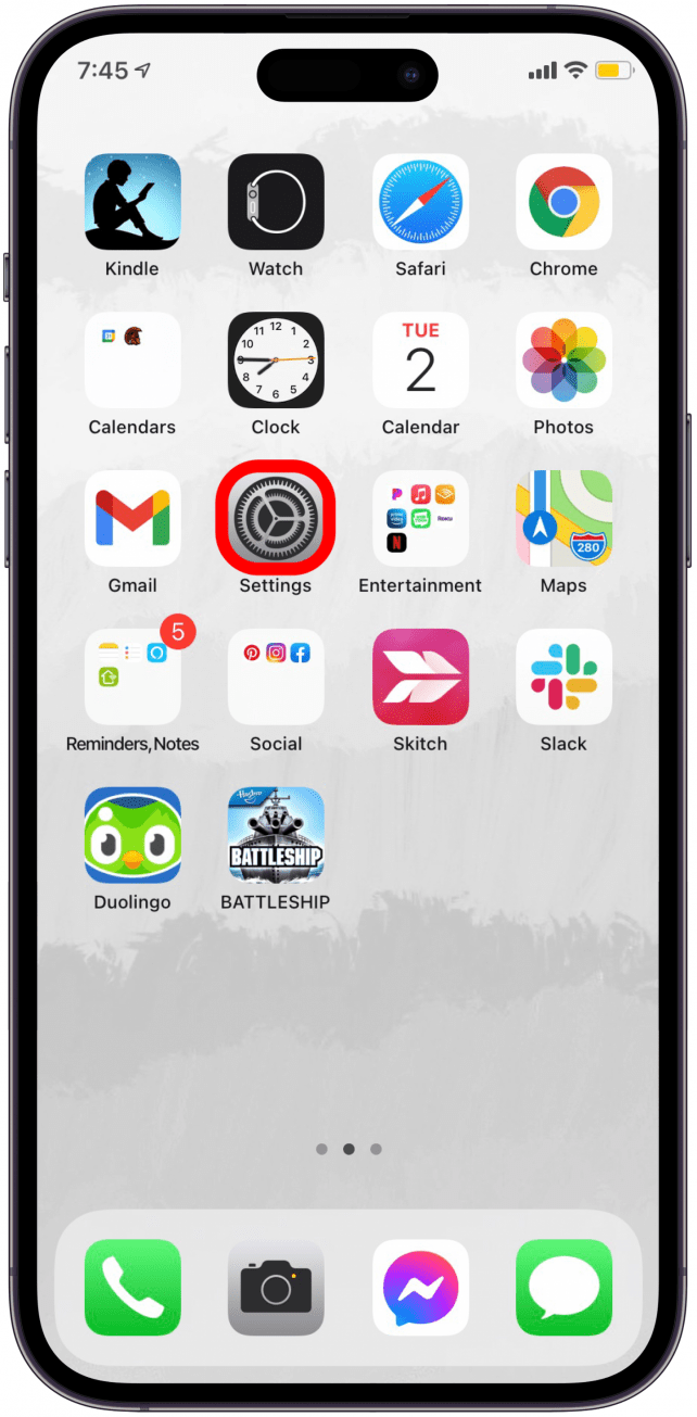 Open the Settings app