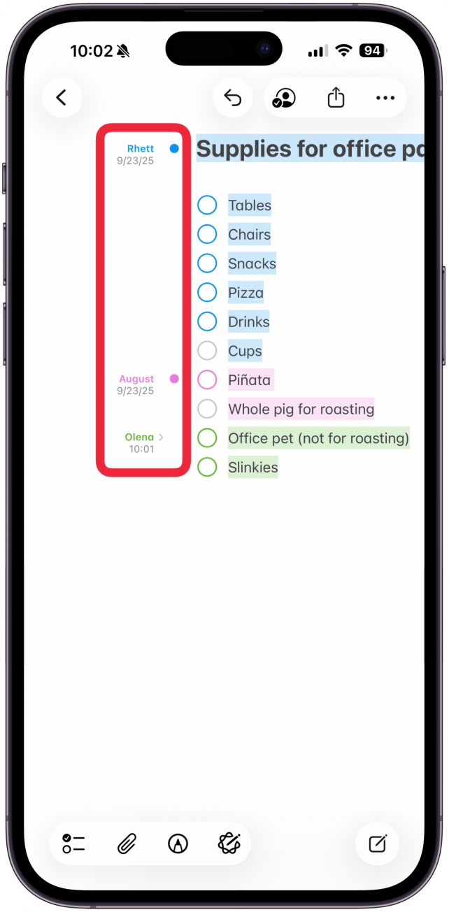You will see more detailed descriptions of the edits made under the name of who edited, or by tapping on it if there are many more complex edits.