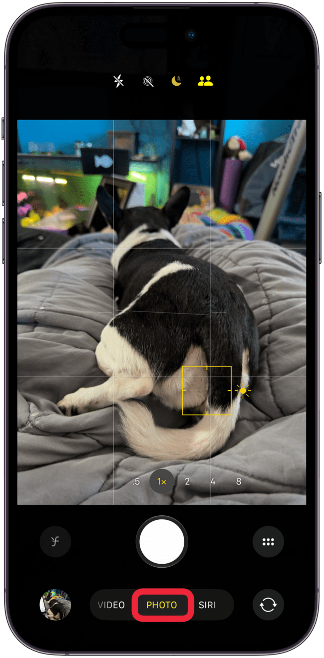 Navigate to Camera mode if you are not already there.