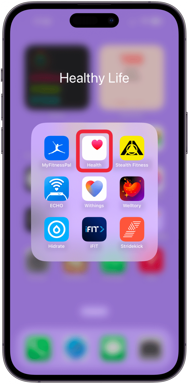 Open the Health app.
