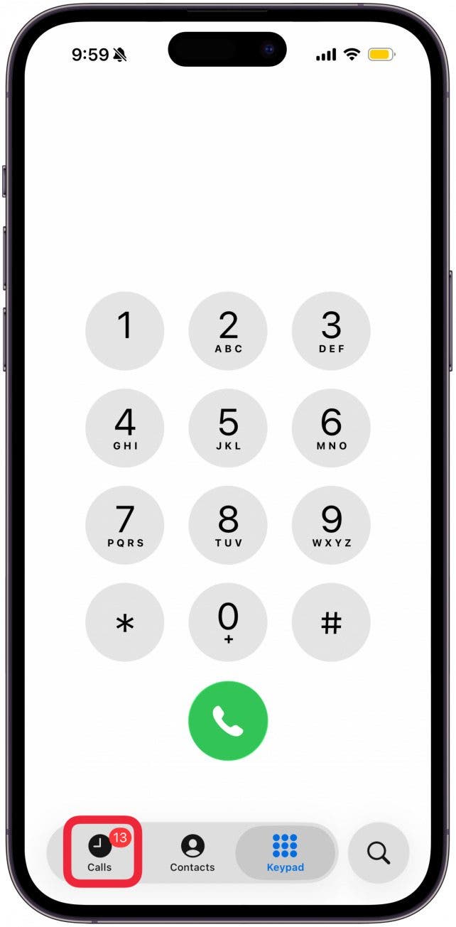 tap on Calls