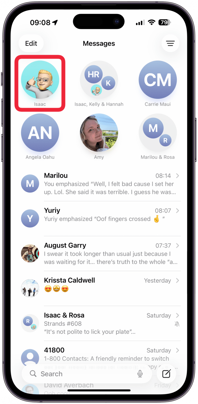 Open the conversation thread that you wish to delete attachments from.