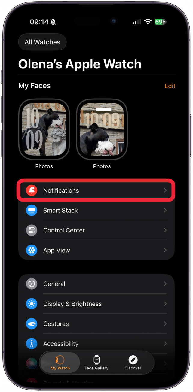 Then, tap Notifications.