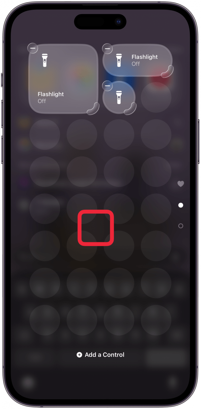 Tap a blank place in the Control Center to exit edit mode.