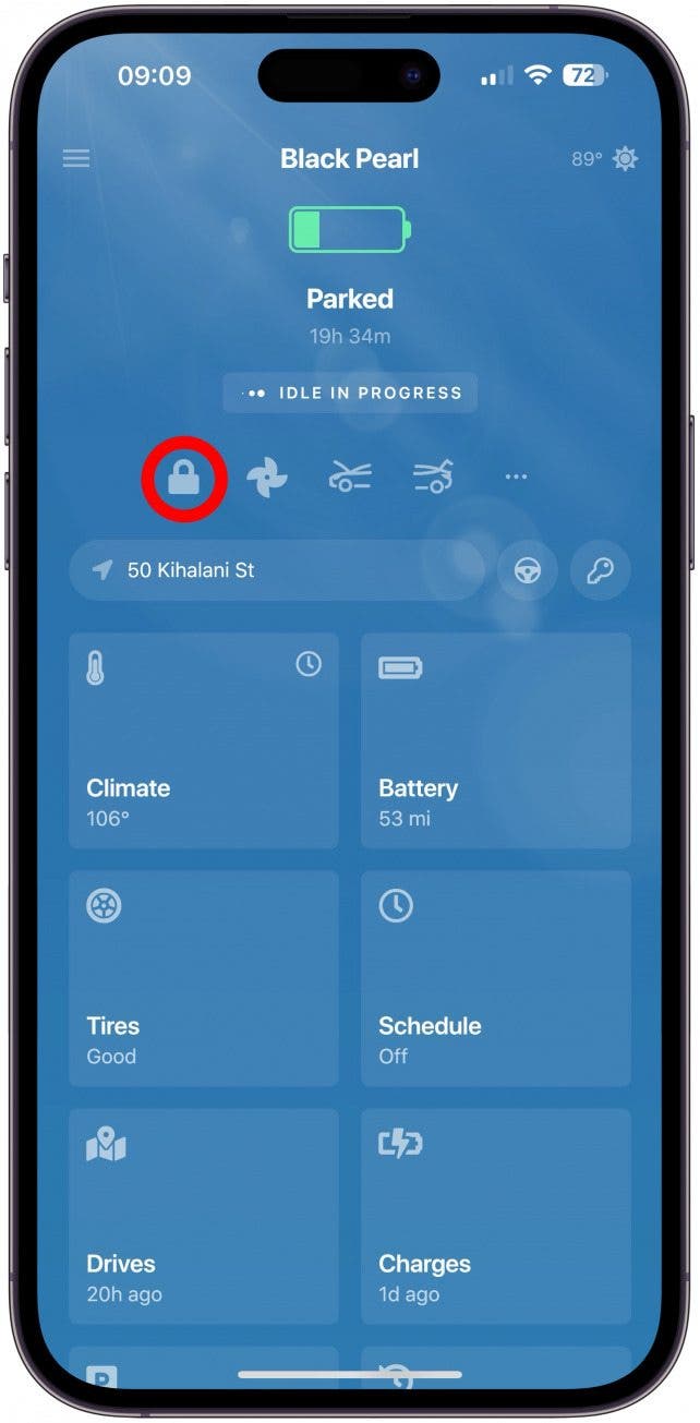 Use a third-party app for Tesla to lock your car.