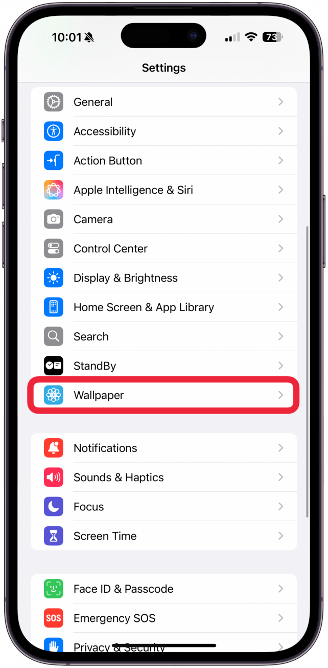 Open the Settings app, and tap Wallpaper.
