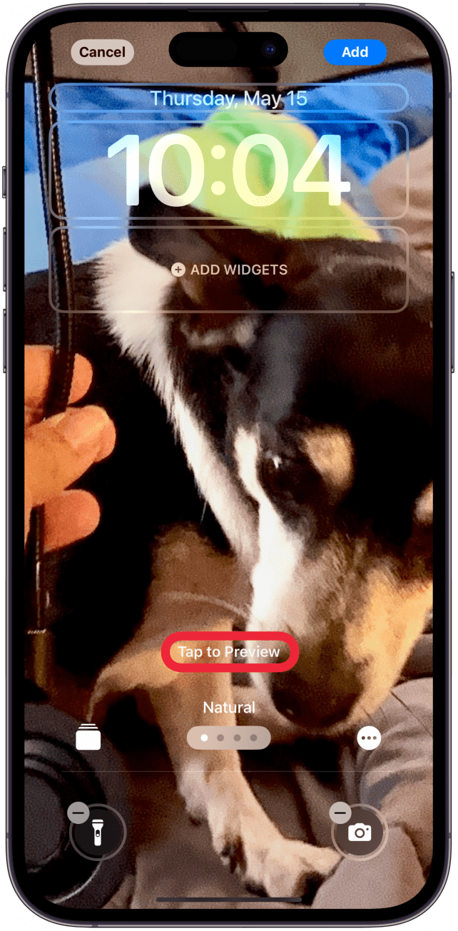 Now, you'll be able to customize your Lock Screen. Tap Tap to Preview to see how the Lock Screen's photo will change.