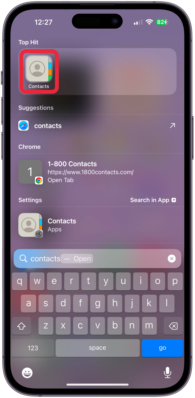 Open the Contacts app and tap the contact you want to delete.