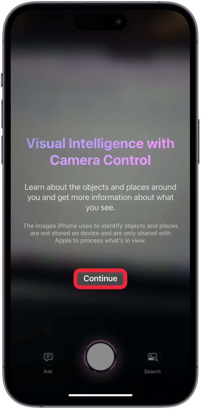 Tap Continue once you’ve read everything.