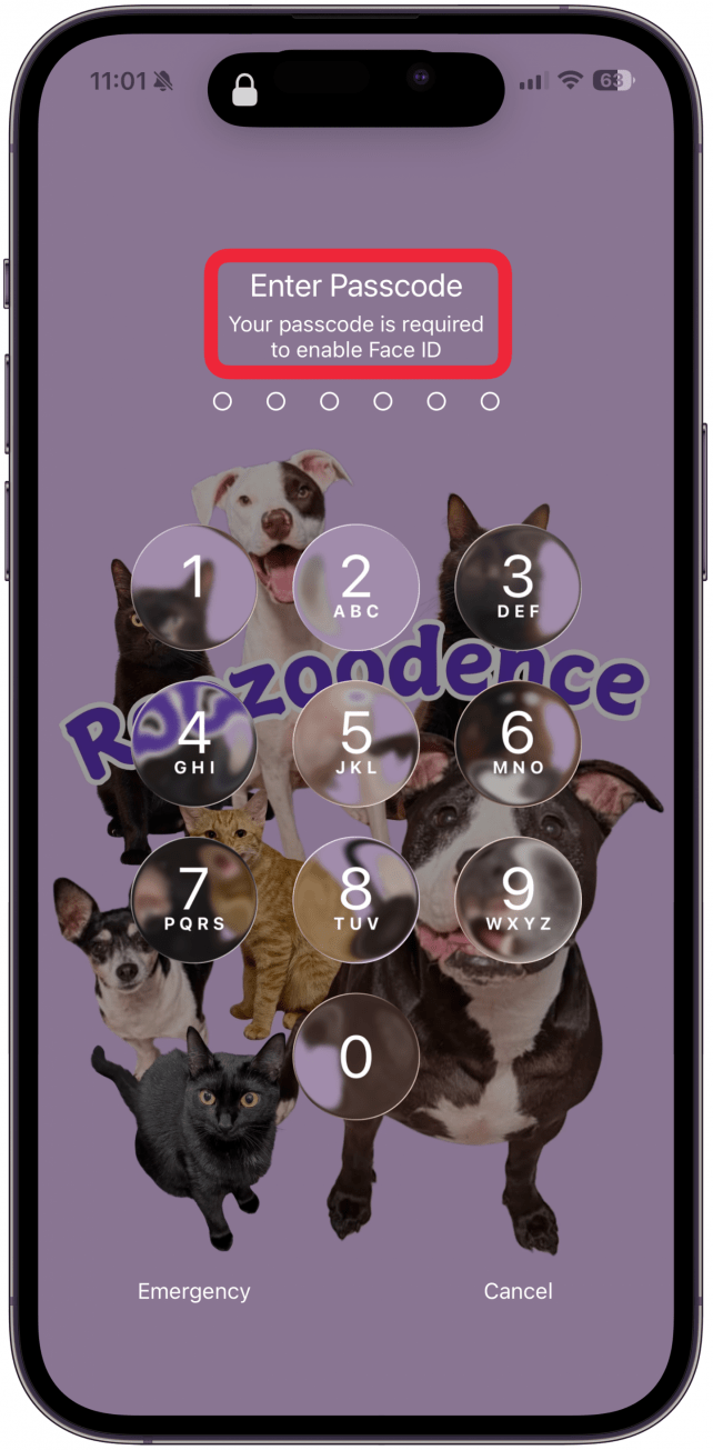 If you attempt to unlock the device, you’ll see a message that says Your passcode is required to enable Face ID. This means Face ID has been temporarily disabled until you unlock your iPhone with the passcode.