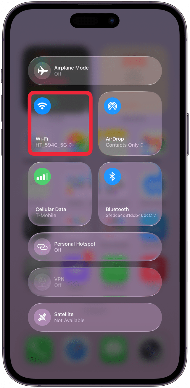 Tap Wi-Fi Not Connected.