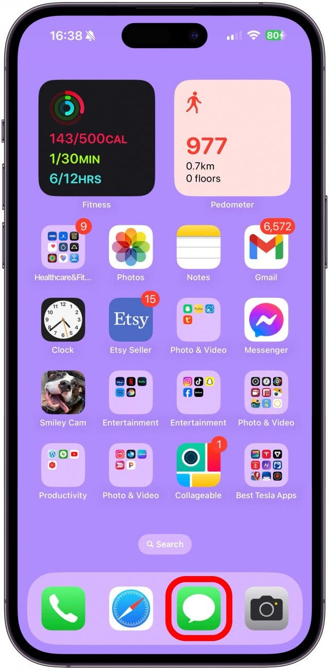 Open the Messages app on your iPhone.