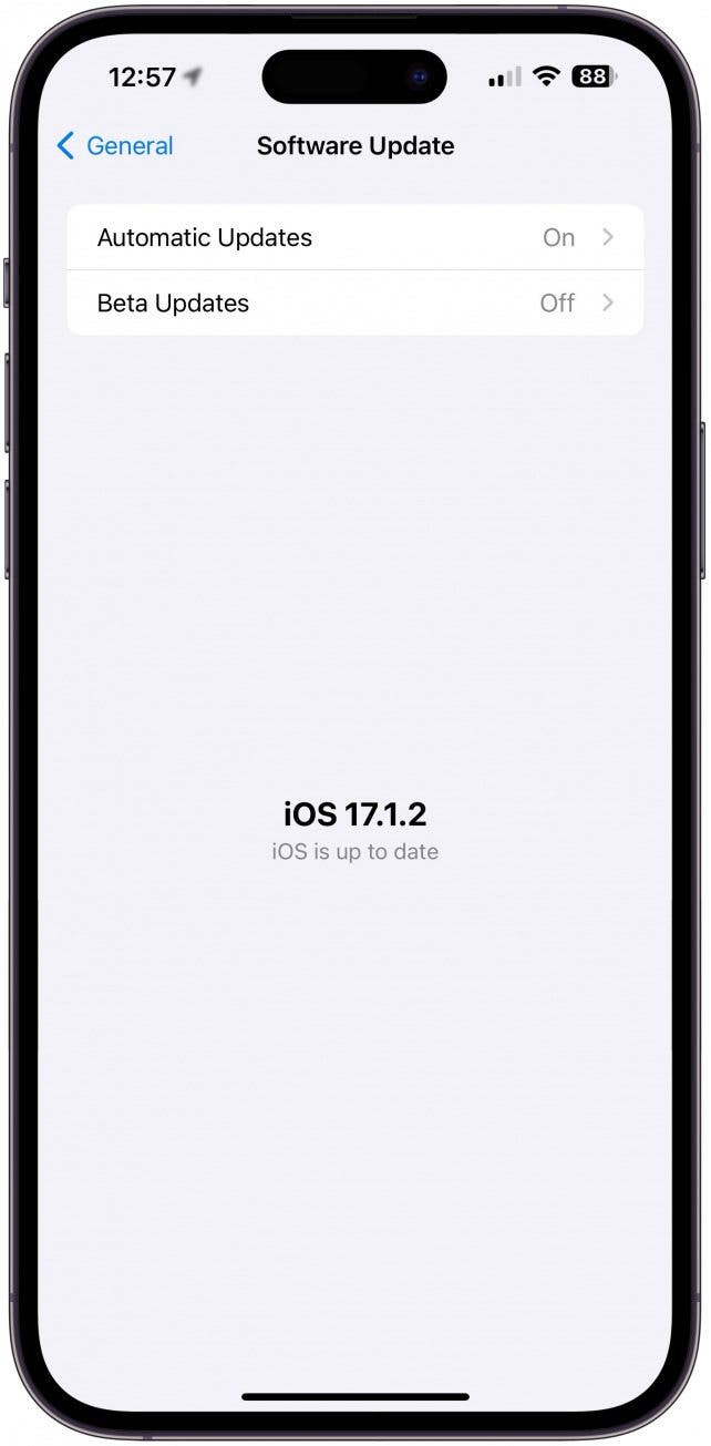 Make sure your iPhone is running the latest version of iOS; if there's an update, install it now.