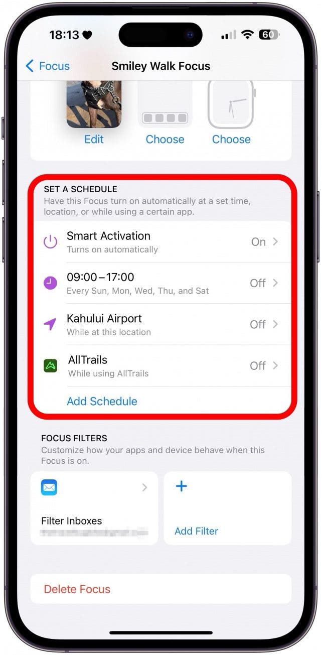 Next, check under SET A SCHEDULE to see if you have any schedules or Smart Activations toggled on. 