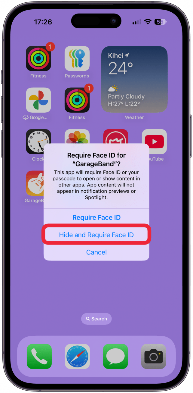 how to hide app from apple id