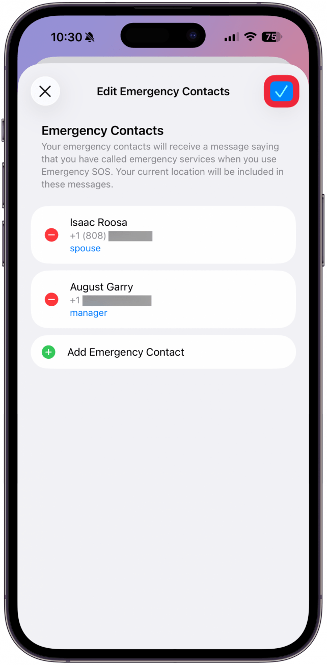 Tap the blue checkmark.