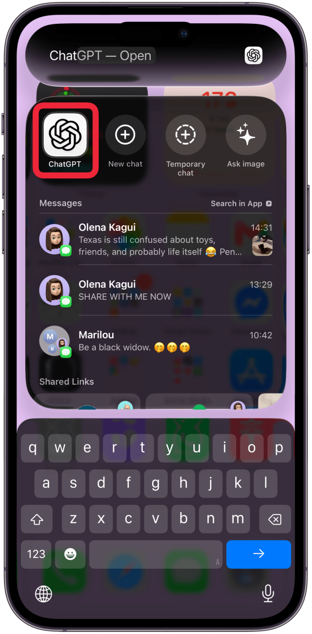 Open ChatGPT on your iPhone.