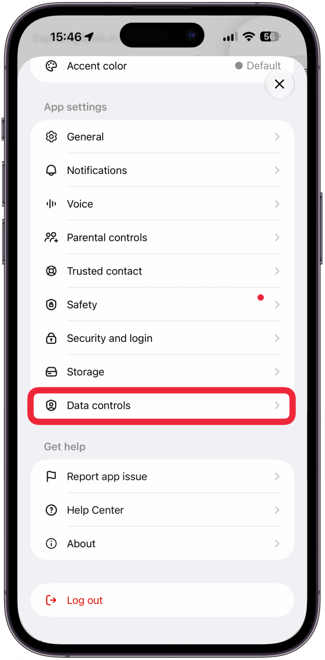 Scroll down and select Data Controls.