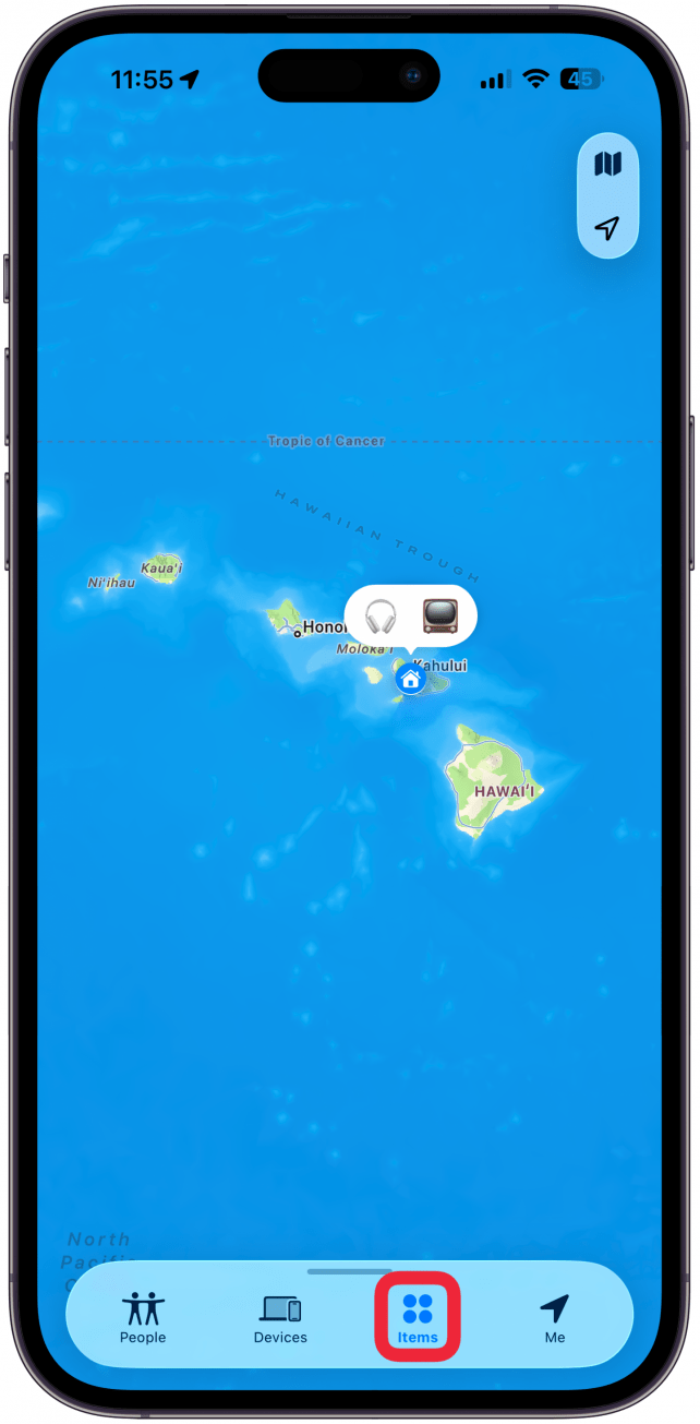 Tap Items at the bottom of the screen if you’re not already there.