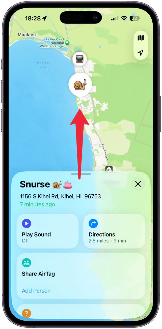 Sometimes tapping Play Sound or Directions will help the location reset if it’s taking a long time.
