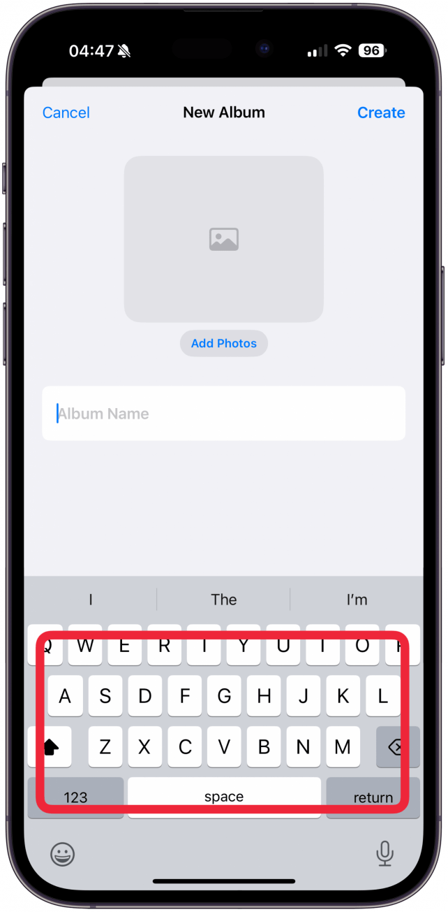Type the name of your album.