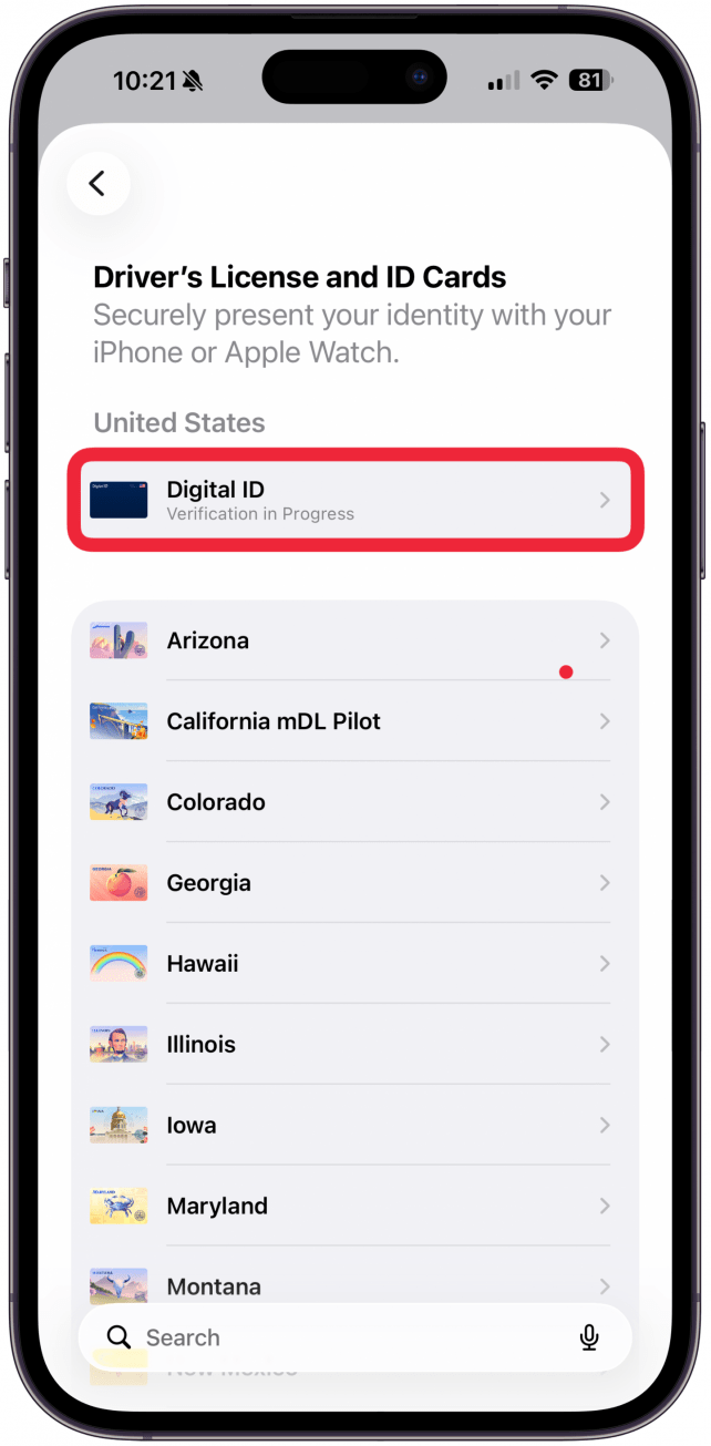 You will now see Verification in Progress under your Digital ID in your Apple Wallet.