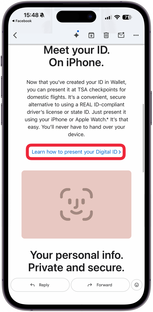 The email includes a link that can tell you more about how to present your Digital ID, make sure to read it to make sure you understand how everything works.