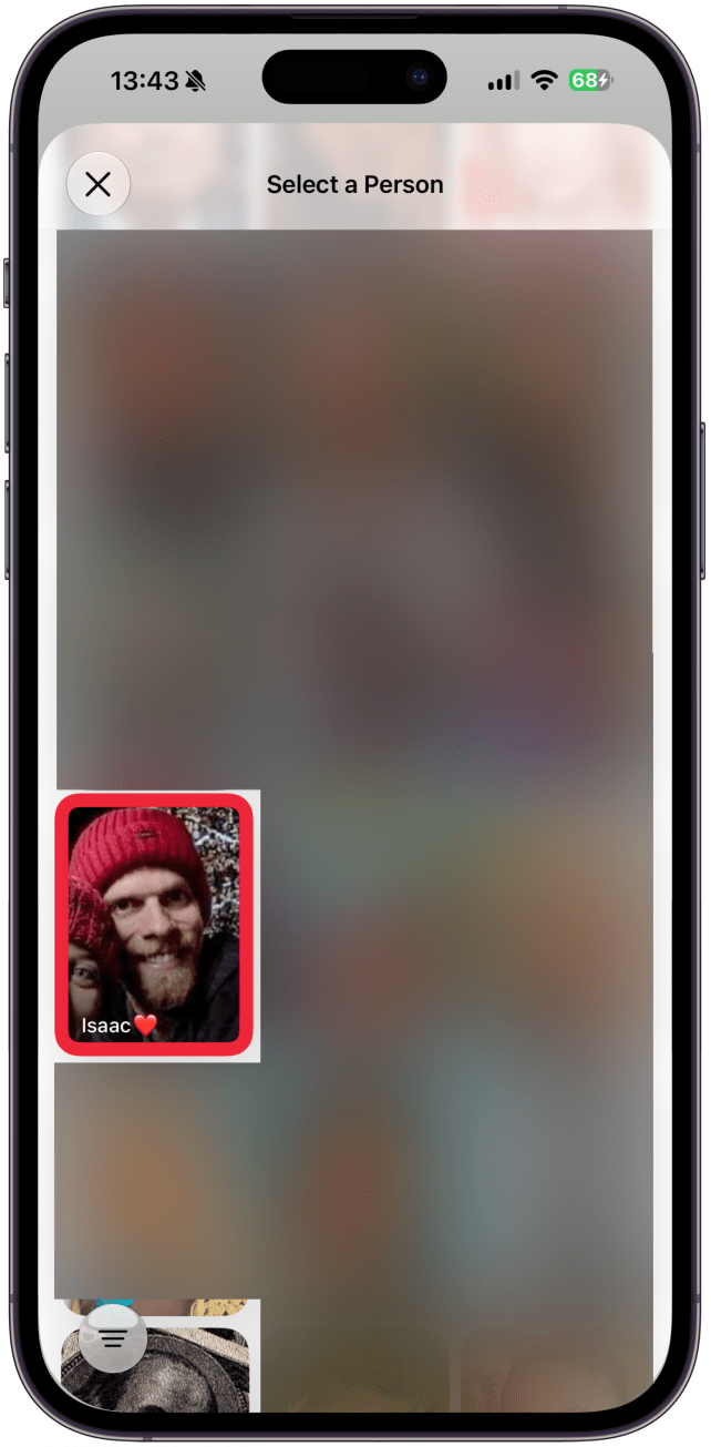 Here you'll see lots of different people that your phone recognizes from your photos. Some people might be duplicated because face detection isn't perfect. Tap on one to see more photos of them.