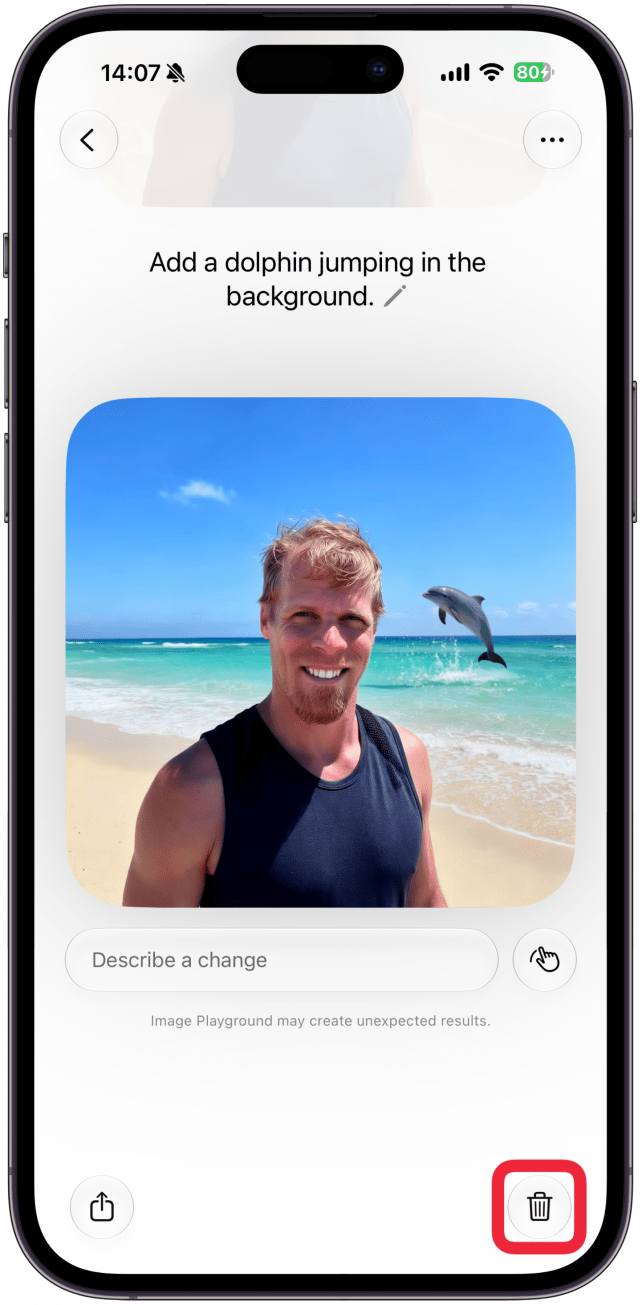 You can also tap the trash icon to delete it.
