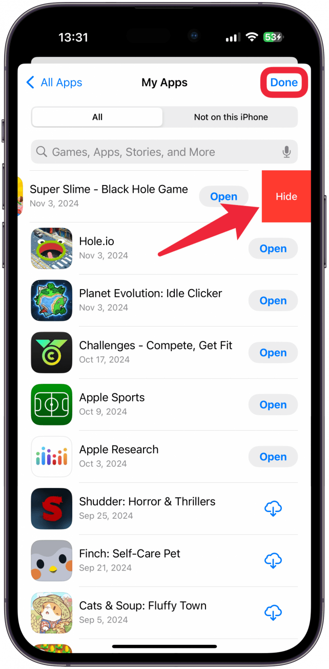 Tap Done to save your changes.