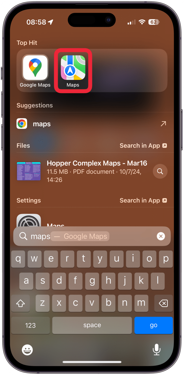 Open the Maps app.