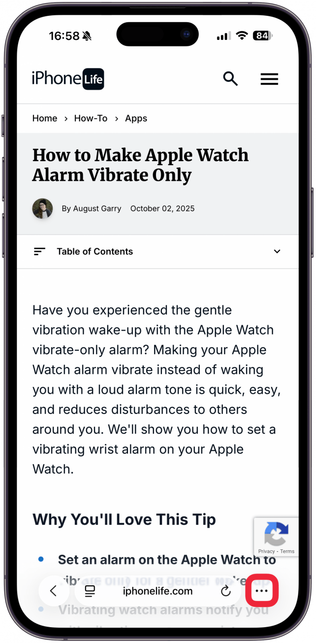 Tap the More menu (three dots).