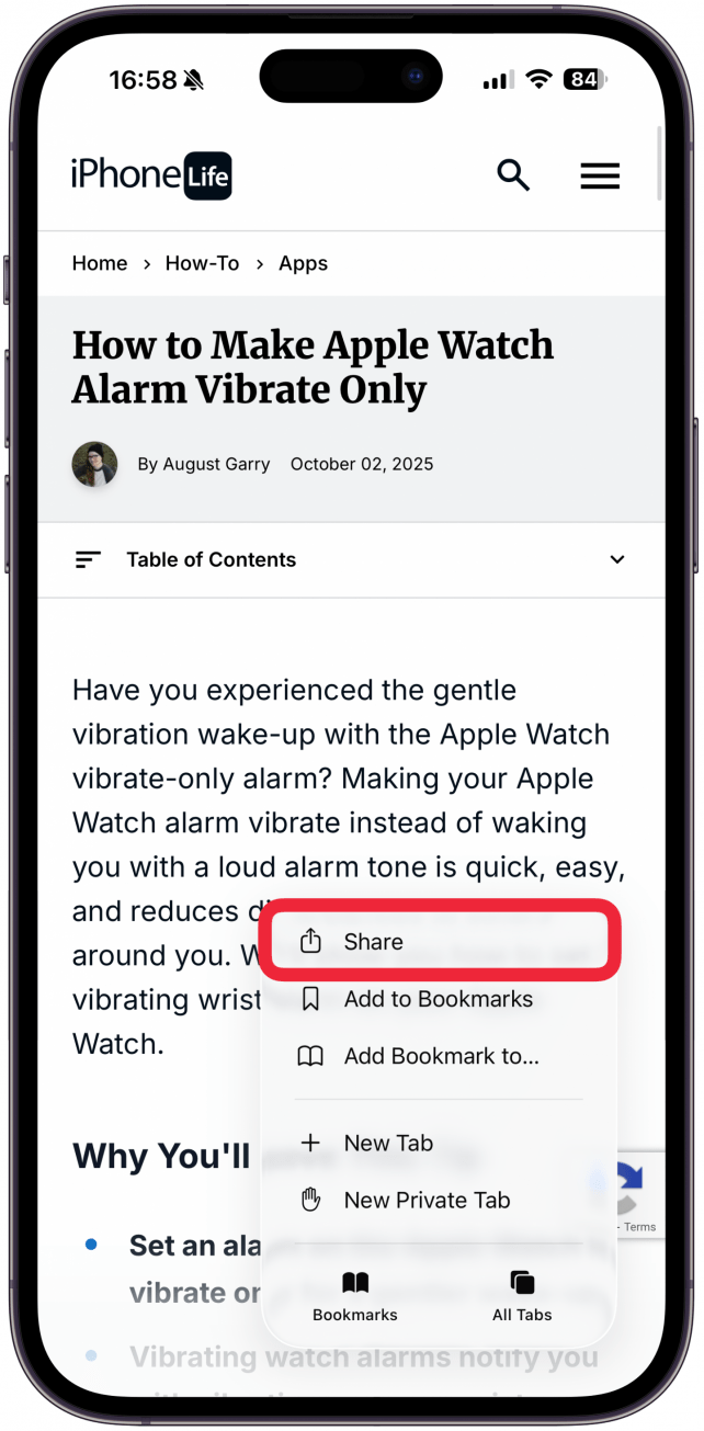 Select the Share icon.