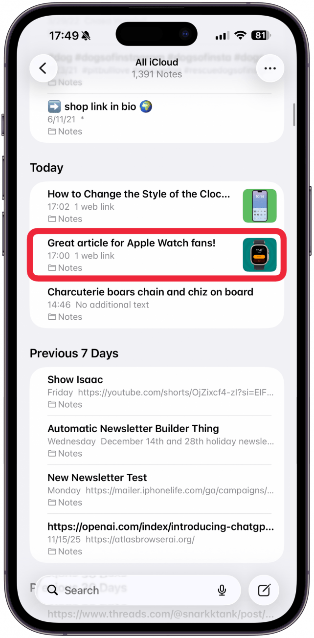 Long-press the note you would like to duplicate.